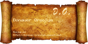 Donauer Orsolya névjegykártya